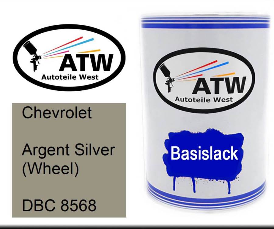 Chevrolet, Argent Silver (Wheel), DBC 8568: 500ml Lackdose, von ATW Autoteile West.